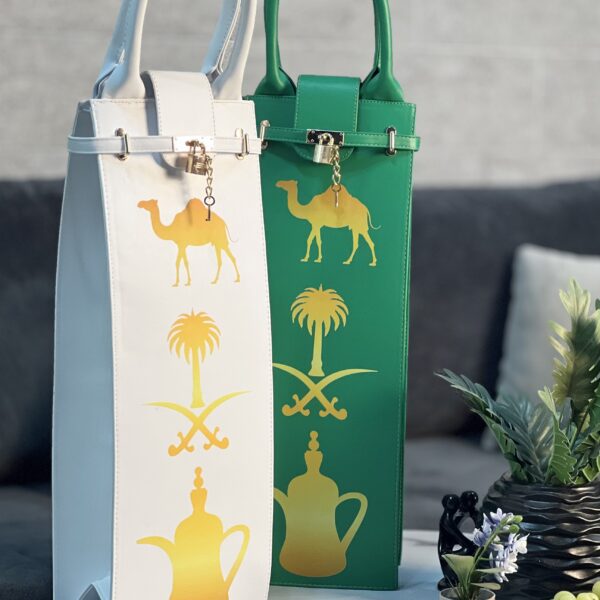 Asalah Bag – شنطة الأصالة / White Color only (Palm Tree, Camel, and Arabic Coffee Thermos)